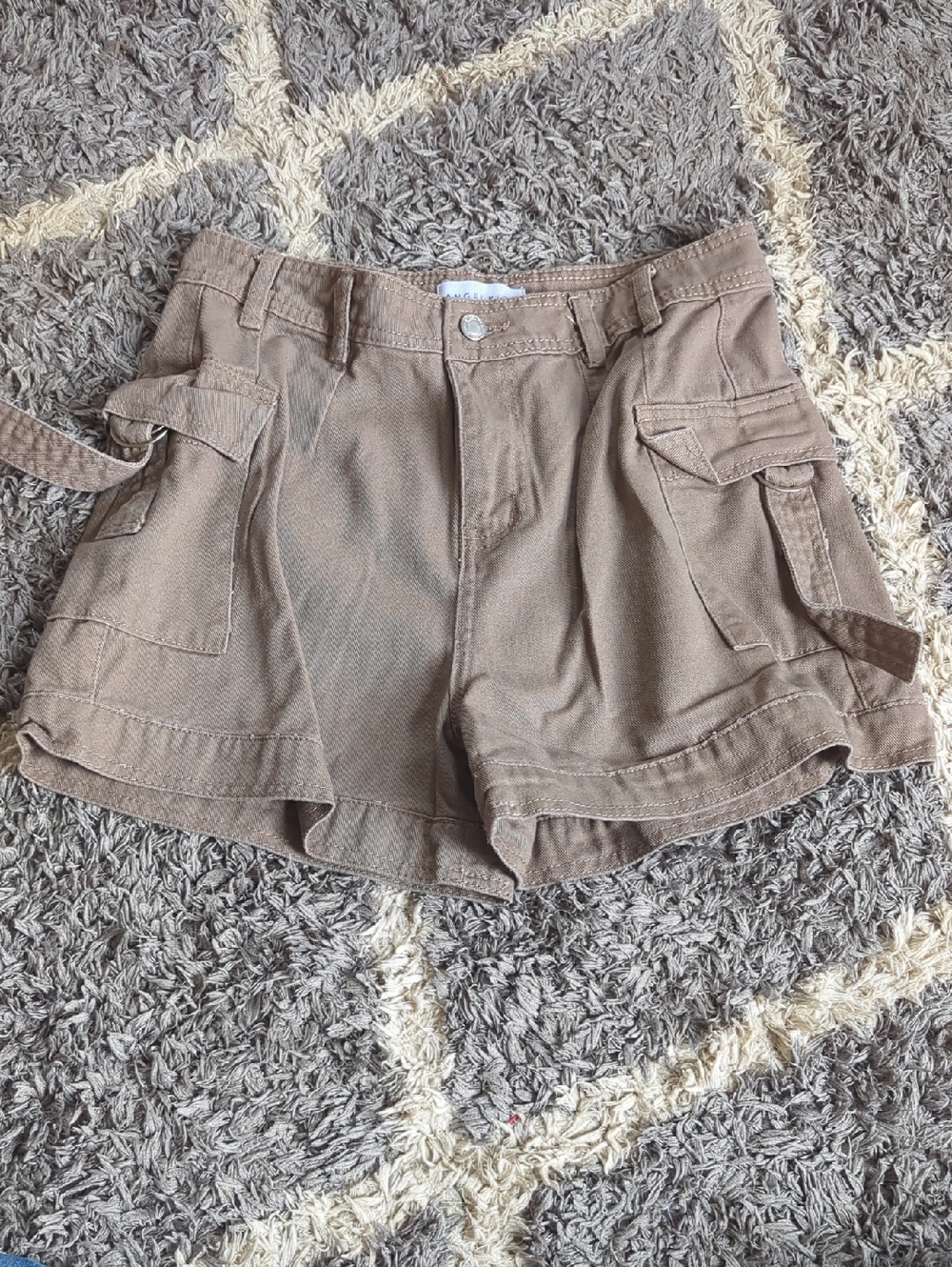 Angel Kiss Brown Utility Cargo Shorts Size 9/29